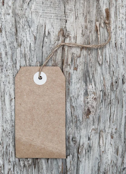 Pusty tag w stylu retro na stary tekstura drewna — Zdjęcie stockowe