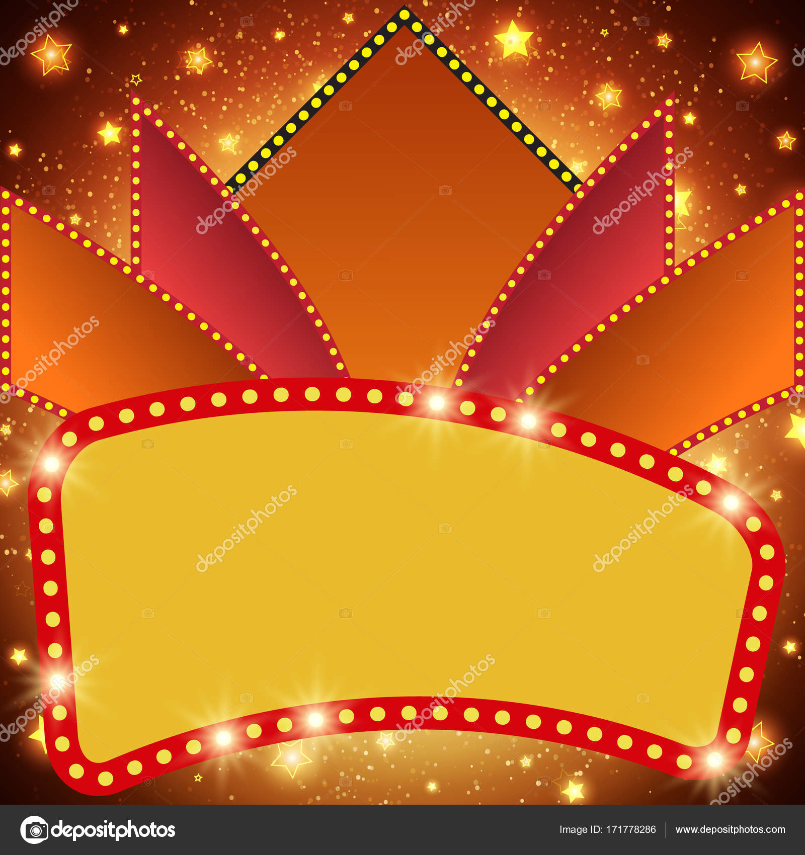 Retro stage shining banner background Stock Vector Image by ©DarkBird  #171778286