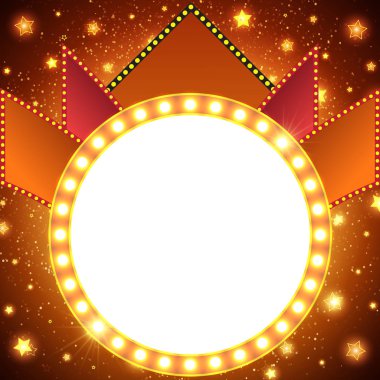 Retro sahne parlayan afiş arka plan