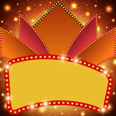 Retro sahne parlayan afiş arka plan