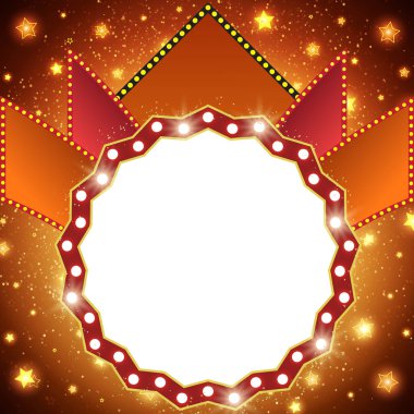 Retro sahne parlayan afiş arka plan