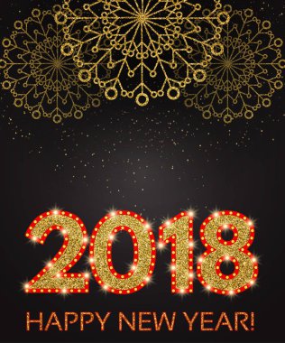 Noel ve yeni yıl parlayan ile arka plan altın kar tanesi