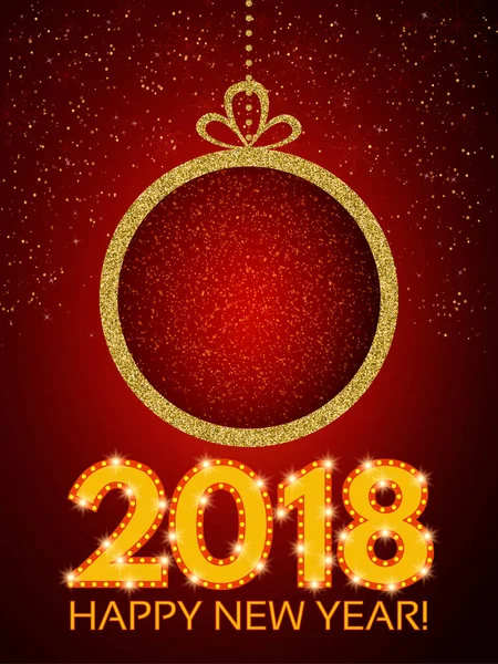 Feliz Año Nuevo 2018 Flyer. Tarjeta de felicitación de Navidad — Vector de stock