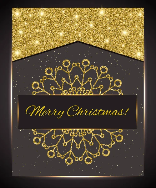 Feliz Navidad Plantilla para la tarjeta de oferta de saludo. Oro brillante f — Archivo Imágenes Vectoriales