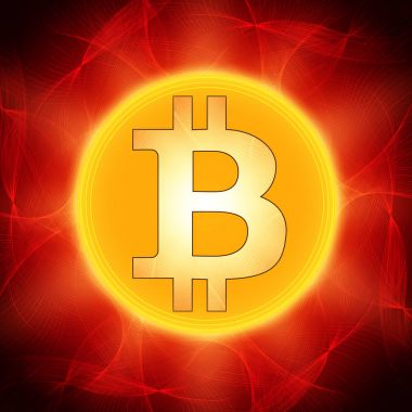 Dijital arka plan üzerinde altın bitcoin cryptocurrency