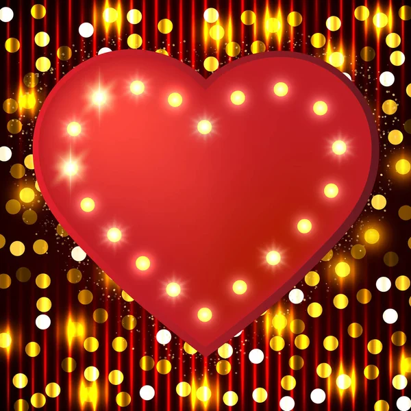 Poster sjabloon met retro hart banner. Ontwerp voor presentatie — Stockvector