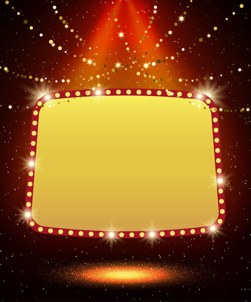 Шаблон плаката с баннером ретро казино. Дизайн для презентаций
