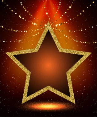 Retro yıldız casino afiş poster şablonu. Tasarım için prese