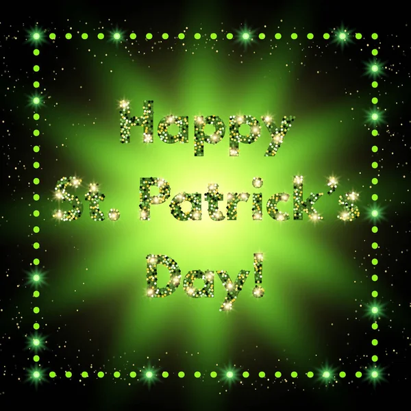 Happy St.Patrick na den se svítícím pozadí — Stockový vektor
