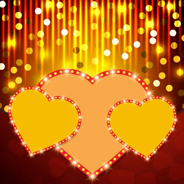 Valentine���s Day shining background with hearts