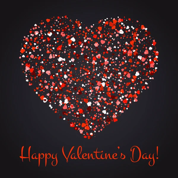 Día de San Valentín fondo con corazones en la oscuridad — Archivo Imágenes Vectoriales