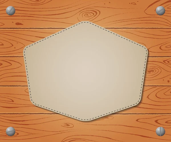 Bannière vide sur fond dessiné en bois — Image vectorielle