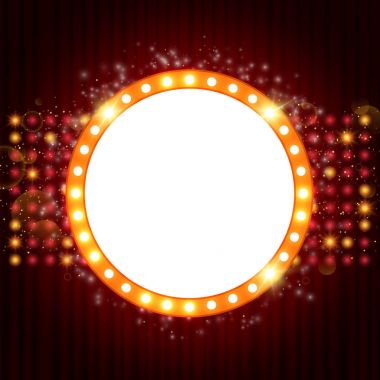  Retro Parlatıcı afiş poster şablonu. Presentati için tasarım