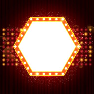  Retro Parlatıcı afiş poster şablonu. Presentati için tasarım