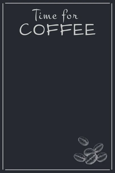Handgezogene Kaffeebohnen isoliert auf dunklem — Stockvektor