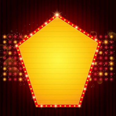  Retro Parlatıcı afiş poster şablonu. Presentati için tasarım