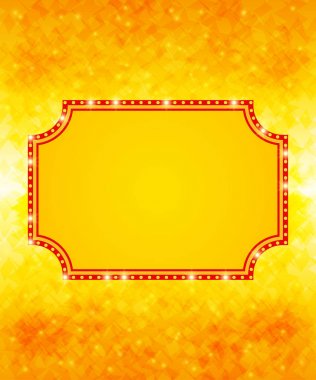 Retro ışık afiş geometrik arka plan üzerinde parlayan soyut