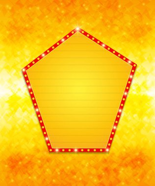 Retro ışık afiş geometrik arka plan üzerinde parlayan soyut