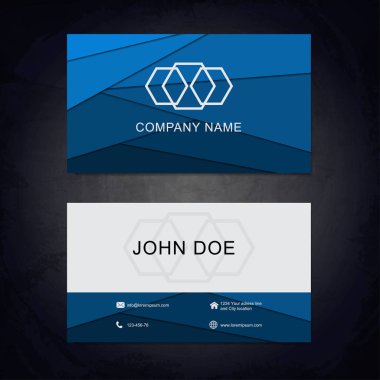 Mavi geometrik kartvizit tasarım şablonu 