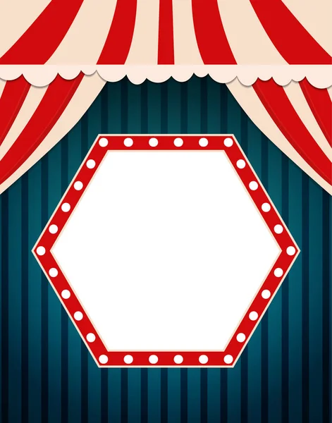Hintergrund mit Retro-Banner auf Vintage-Vorhang. Design für Pres — Stockvektor