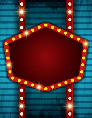 Mavi Grunge 'un geçmişinde retro pankart var. Ön tasarım