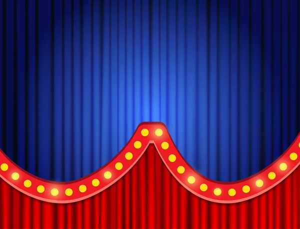Background Blue Red Curtain Design Presentation Concert Show Vector Illustration — Stock Vector