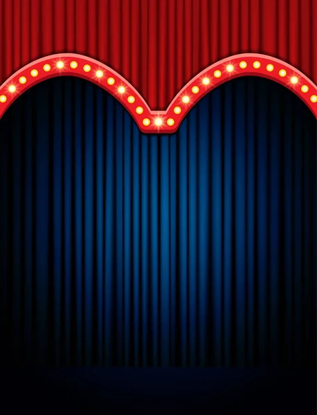 Hintergrund Mit Blauem Und Rotem Vorhang Design Für Präsentation Konzert — Stockvektor