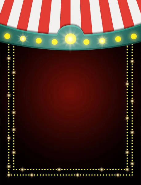 Fondo Oscuro Brillante Con Carpa Circo Vintage Diseño Para Presentación — Vector de stock