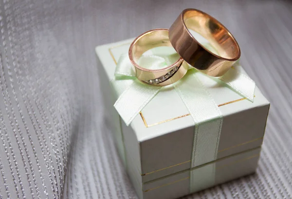 Anéis Casamento Caixa — Fotografia de Stock