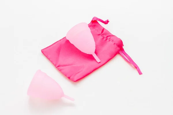 Silicone menstrual cup for menstruation, hygienic concept — Stock Photo, Image