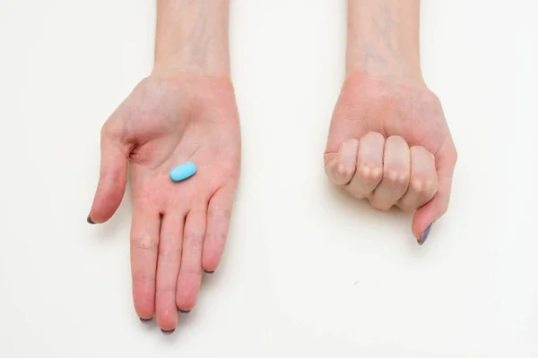 Female Hands Tablet One Hands Concept Choice — Stock Photo, Image