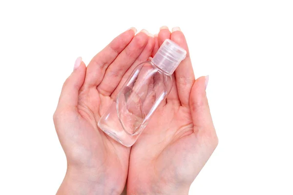 Пляшка Антибактеріальним Антисептичним Гелем Руці Ізольована Білому — стокове фото