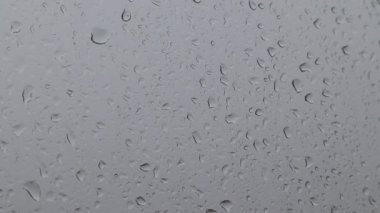 Rian damlaları camdan aşağı damlıyor.