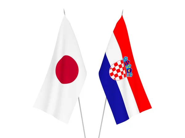 Bandeiras do Japão e da Croácia — Fotografia de Stock