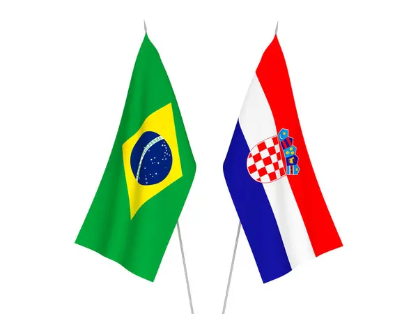 Banderas de Brasil y Croacia — Foto de Stock