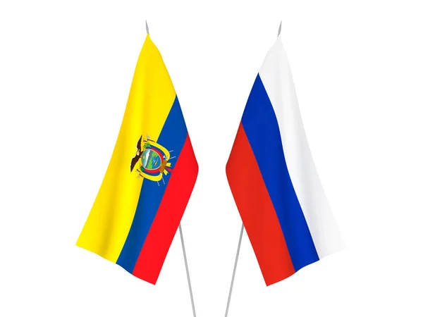 Banderas de Rusia y Ecuador — Foto de Stock