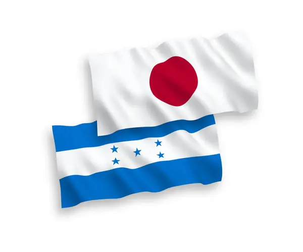 Flags of Japan and Honduras on a white background — ストックベクタ