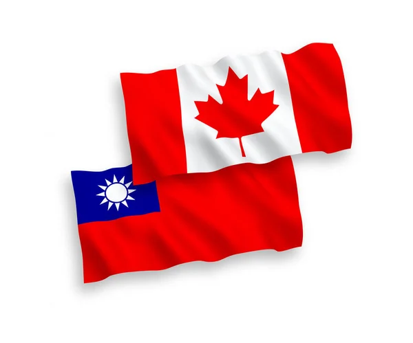 Flags of Canada and Taiwan on a white background — Stock Vector