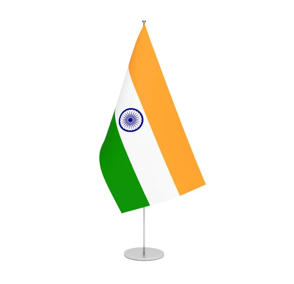 India vlag op witte achtergrond — Stockfoto