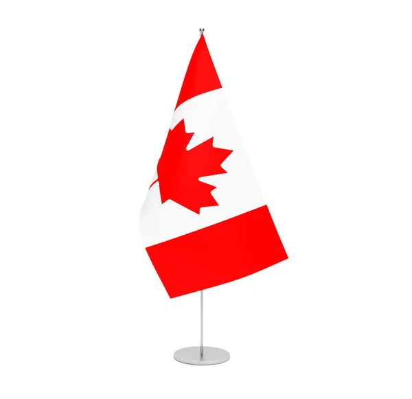 Kanadská vlajka na bílém pozadí — Stock fotografie