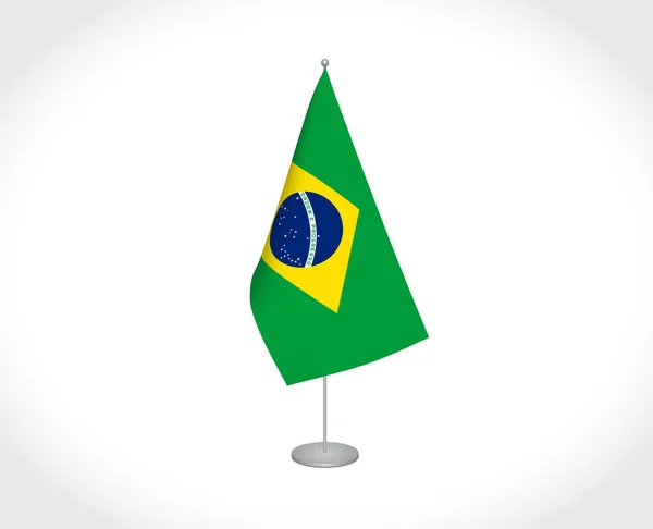 Bandera de Brasil sobre fondo blanco — Archivo Imágenes Vectoriales