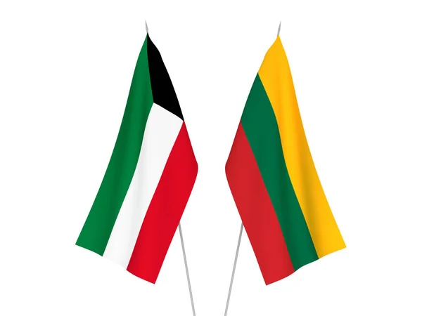 Σημαίες Λιθουανίας και Κουβέιτ — Φωτογραφία Αρχείου