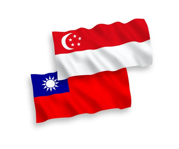 Flags of Taiwan and Singapore on a white background — Stock Vector