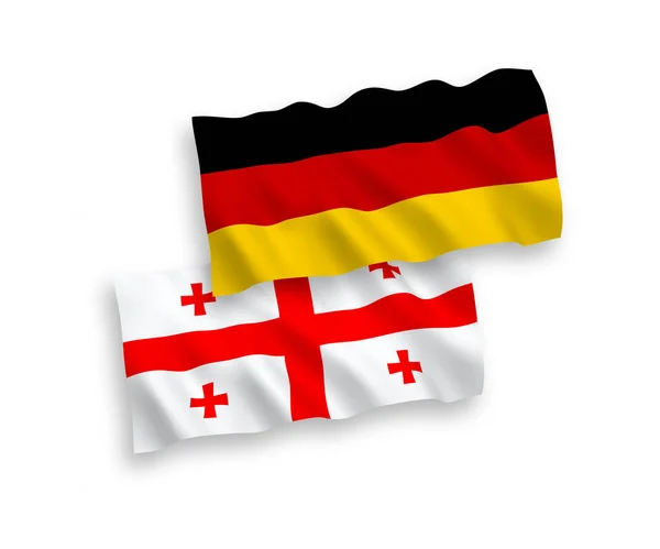 Flaggor i Georgien och Tyskland på en vit bakgrund — Stock vektor