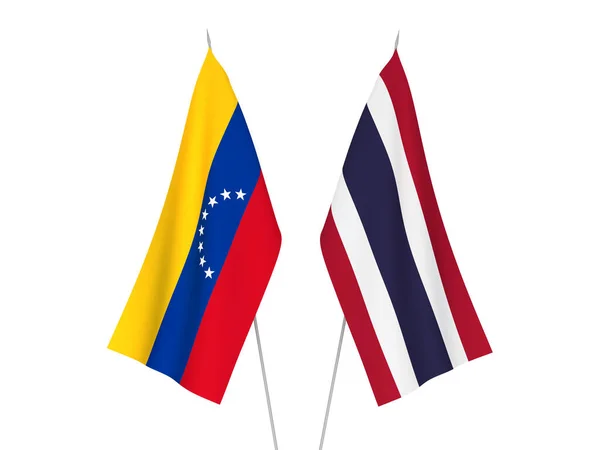 Vlaggen van Thailand en Venezuela — Stockfoto