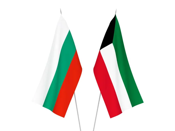 Vlaggen van Bulgarije en Koeweit — Stockfoto