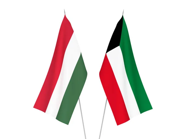 Banderas de Kuwait y Hungría —  Fotos de Stock