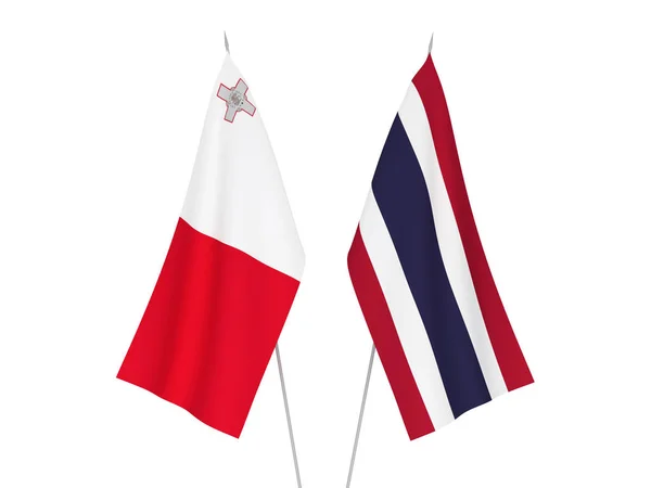 Drapeaux Thaïlande et Malte — Photo