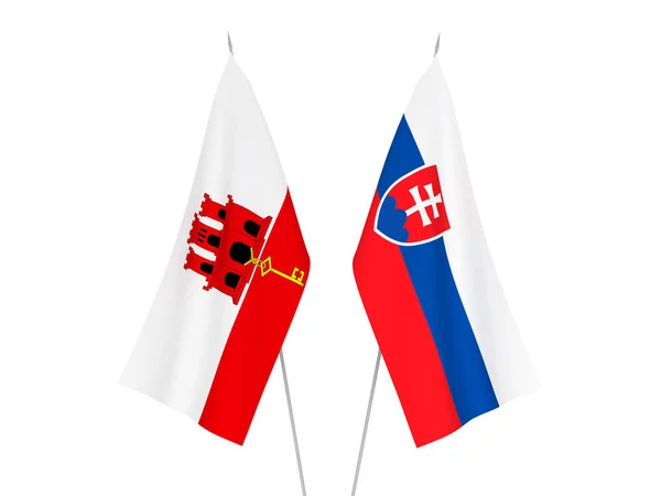 Vlaggen van Gibraltar en Slowakije — Stockfoto