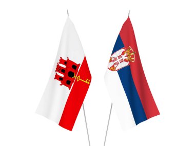 Sırbistan ve Cebelitarık bayrakları